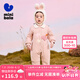 迷你巴拉抗菌棉服連體衣德絨男女童遠(yuǎn)紅外發(fā)熱小翻領(lǐng)秋冬 粉紅60049 66cm