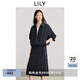 LILY2025春新款法式重工荷葉邊寬松休閑易打理百搭通勤夾克外套女 411藏青 L