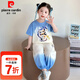 皮爾卡丹（pierre cardin）童裝哪吒女童短袖套裝夏季2025新款哪咤兒童服裝寶寶短袖娜扎衣服 敖丙aseeeem 110 尺碼4~5歲【100-110cm】