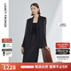 朗姿復(fù)古法式設(shè)計感小眾氣質(zhì)高級感外套女夏季新款休閑西裝/半裙 黑色西裝 XL