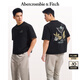 ABERCROMBIE & FITCH男裝女裝情侶裝25夏季新款度假風棉質印花短袖T恤KI123-5053 黑色 S (175/92A)