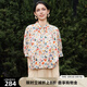 謎底花色襯衫分袖女2025夏新款復(fù)古寬松下擺可收縮襯衣256MC6202 卡其花 S