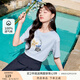香影（xiangying）藍(lán)色純棉t恤女短袖2025年春夏新款重工亮片印花寬松圓領(lǐng)上衣 藍(lán)色 M