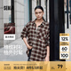森馬（Semir）長袖襯衫女中長款慵懶寬松落肩休閑秋季chic復(fù)古格紋襯衣潮流 紅白色調(diào)00461 M