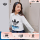 adidas男女大童純棉運(yùn)動(dòng)上衣圓領(lǐng)短袖T恤兒童夏季阿迪達(dá)斯三葉草   白色/鳥羽藍(lán)   164
