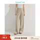 茵曼（INMAN）慵懶風(fēng)垂感香蕉闊腿休閑褲2025夏季女裝新款百搭松緊腰寬松長(cháng)褲 卡其色-18525452 M