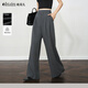 Olrain歐芮兒灰色通勤撞色木耳邊直筒西裝長(cháng)褲女裝夏季新款褲子 灰色 S 155/64A/S
