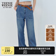 Teenie Weenie女裝夏季簡(jiǎn)約風(fēng)天絲寬松闊腿牛仔褲薄款長(zhǎng)褲女士 中藍(lán)色 M (165)