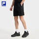 FILA 斐樂(lè)官方男士針織短褲2025秋季新款跑步健身運(yùn)動(dòng)基礎(chǔ)五分褲 深黑-BK L 175/84A/L
