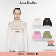 Acne Studios 男女同款 做舊1996印花寬松落肩長(zhǎng)袖T恤上衣CL0197 灰白色 XS