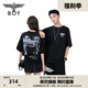 BOY LONDON【煙花】潮牌短袖秋季燙鉆翅膀印花時(shí)尚寬松T恤N01005 黑色 S