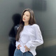 CALVIN KLEIN JEANS新款CK純棉休閑男士長(cháng)袖T恤男女同款寬松打底衫字母印花圓領(lǐng)上衣 印花純棉【白色】 M 90-115