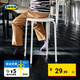 宜家（IKEA）MARIUS瑪留斯可疊放塑料凳子加厚家用簡易侘寂風(fēng)餐椅圓凳 白色45cm