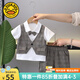 G.DUCKKIDS童裝男童套裝夏季新款兒童服裝一歲寶寶衣服小童男孩夏裝短袖馬甲 咖啡色單扣SJ8260- 90 (建議身高80-90 1歲半-2歲)