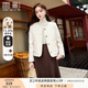 香影羊毛小香風(fēng)短外套女2024冬季新款名媛氣質(zhì)小個子毛呢法式上衣 米色 M
