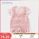 JELLYBABY寶寶夏裝童衣服女孩背帶褲兩件套洋氣女童夏季套裝 藕粉 100 cm