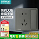西門子（SIEMENS）開關(guān)插座面板 墻壁暗裝86型 致典系列煙金灰色 五孔插座帶 開關(guān)