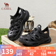 駱駝（CAMEL）洞洞鞋女夏日鏤空戶(hù)外鞋厚底休閑涼鞋 L25M162001 黑色 37 