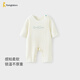 童泰（TONGTAI）嬰兒連體衣秋冬季新生兒寶寶哈衣爬服暖姜發(fā)熱保暖內衣米白80cm