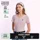 Teenie Weenie小熊短袖T恤女2025年夏季新款潮流美式復(fù)古亨利領(lǐng)圓領(lǐng)T恤打底衫女 淺紫色 M