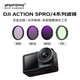 影仕匠適用DJI大疆Action4濾鏡Action5proND鏡運(yùn)動(dòng)相機(jī)減光鏡套裝ND8/16/32/64抗光害A3UV偏振CPL黑柔 【升級(jí)卡扣式】4件套ND*3+CPL
