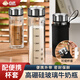 合慶高硼硅玻璃牛奶瓶雙層耐高溫水杯豆?jié){杯早餐杯兒童帶蓋帶刻度杯子 200ML2個裝-配黑袋