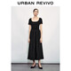 UR2025秋季新款女裝法式拼接小黑裙修身短袖連衣裙UWM750084