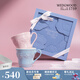 WEDGWOOD[七夕禮物]歡愉假日藍(lán)+粉玫瑰花禮盒馬克對(duì)杯咖啡杯情侶水杯 歡愉假日藍(lán)+粉馬克對(duì)杯玫瑰禮盒