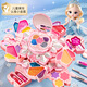 卡卡貝兒兒童化妝玩具豐富彩妝工具雪花美妝盒旋轉(zhuǎn)打開3-6歲女孩生日禮物