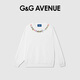 G&G AVENUE 1992法國G&G AVENUE輕奢潮牌項鏈字母圓領衛(wèi)衣秋季休閑長袖男女同款 白色/White XL
