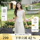 朵以（Duoyi）2025夏季新款簡約氣質(zhì)褶皺收腰開衫上衣串珠腰繩半身裙套裝 燕麥色 M