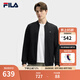 FILA 斐樂官方男士針織長袖外套2025夏新款休閑基礎(chǔ)立領(lǐng)運(yùn)動上衣 正黑色-BK XL 180/100A/XL