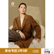 獨束大碼女裝【D+系列】簡約時髦雙面呢羊毛大衣2024新款毛呢外套 太妃糖駝 L (尺碼：2) (尺碼：2)