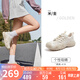 駱駝（CAMEL）【王俊凱同款】登山鞋女機(jī)甲版戶外丑萌鞋 L25M202007 米/金 38
