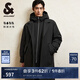 杰克·瓊斯（JACK&JONES）男裝衣服秋冬潮流休閑靜奢風(fēng)中長(zhǎng)款羽絨服男假兩件連帽大衣外套 E40 黑色 XL 185