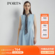 PORTS寶姿 商場(chǎng)同款新品女裝氣質(zhì)無袖V領(lǐng)撞色連衣裙LL8D188KCY008 天藍(lán)色 S (4)