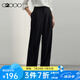 G2000【多面彈性】G2000女裝2025春秋商場寬松休閑直筒褲長褲 彈力-黑色直筒褲28寸 40