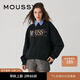 moussy 新品經(jīng)典LOGO刺繡加絨休閑風(fēng)衛(wèi)衣女010GSL90-0730 020黑色 均碼