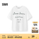 森馬（Semir）短袖T恤女字母寬松潮流2025夏季森柔棉舒適純棉衣服休閑 本白10114 XL