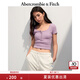 ABERCROMBIE & FITCH【多色亨利領(lǐng)】女裝25夏新款經(jīng)典小麋鹿修身短袖T恤KI139-5271 粉色 S (165/92A)