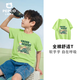 小豬班納男童純棉短袖t恤2026新款兒童夏季上衣中大童運動(dòng)夏裝 果綠色/K綠山地越野 150