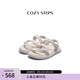COZY STEPS可至女士夏季新款?yuàn)A心涼鞋圓頭低跟一腳蹬防滑休閑涼鞋博主同款 暖意灰白 38