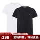 阿瑪尼（ARMANI）ARMANI 阿瑪尼男裝大牌男士棉質(zhì)T恤字母logo運動打底休閑短袖薄款 黑色+白色（111267） M （120-140斤）僅供參考