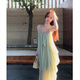 讓霧吊帶連衣裙裙子女夏季2025新款度假風(fēng)穿搭海邊沙灘裙長(zhǎng)裙純欲法式 春辰綠紋理設(shè)計(jì)感掛脖連衣裙 S 建議80-90斤