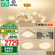 雷士（NVC）北歐現(xiàn)代輕奢智能網(wǎng)紅led螢光客廳吊燈餐廳吊燈中山燈具燈飾套餐 力薦 螢光吊桿套餐【三室兩廳】