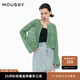 moussy 女裝新品簡(jiǎn)約淑女風(fēng)通勤薄款針織開衫女028ISZ70-3051 030綠色 均碼