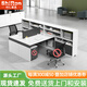 時仁（ShiRen）辦公家具員工財(cái)務(wù)桌辦公桌屏風(fēng)職員辦公桌椅組合黑白簡約電腦桌椅 1.5米T字雙人 暖白色