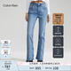 Calvin KleinJeans四季款女士潮流復(fù)古洗水微彈ck高腰合體微喇牛仔褲J223285 高腰合體靴型版-牛仔淺藍(lán)-1AA 28 160/70A（2.1尺）70CM