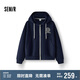 森馬（Semir）[商場同款]外套女連帽刺繡學(xué)院風(fēng)2025春寬松質(zhì)感夾克101125108002
