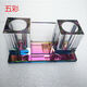 水晶話(huà)筒架麥克風(fēng)支架KTV用品無(wú)線(xiàn)話(huà)筒座水晶座咪唑臺(tái)式新款配件 五彩 200*80*100